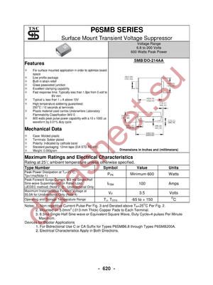 P6SMB62ACA datasheet  