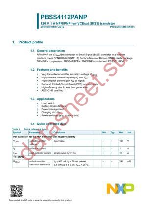PBSS4112PANP datasheet  