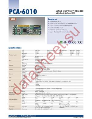 PCA-6010LV-00A1E datasheet  