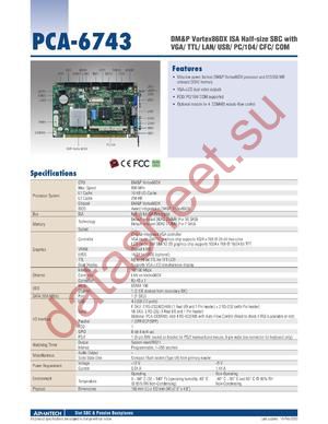 PCA-6743F-Q0A2E datasheet  