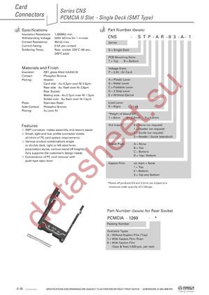PCMCIA-1260-0 datasheet  