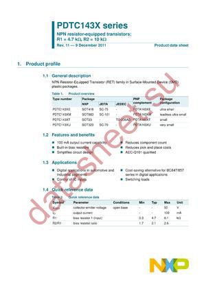 PDTC143XT.215 datasheet  