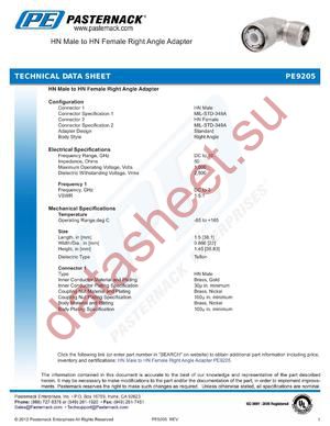 PE9205 datasheet  