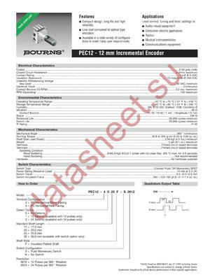 PEC12-2020F-N0012 datasheet  