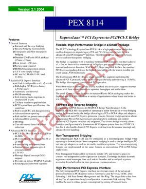 PEX8114-AA13BI datasheet  