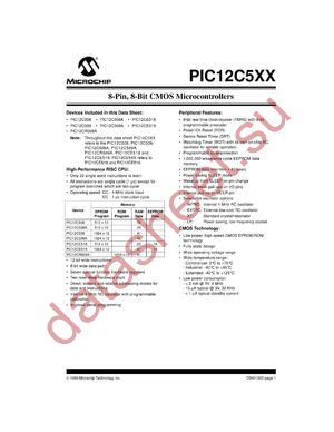 PIC12CE519-04/ISN datasheet  