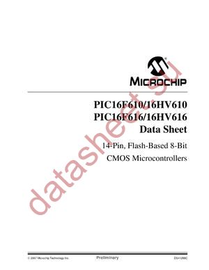 PIC16F610-I/MLQTP datasheet  