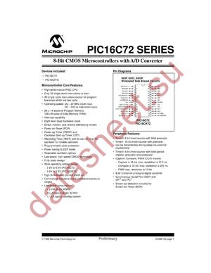 PIC16LCR72T-20I/JW datasheet  