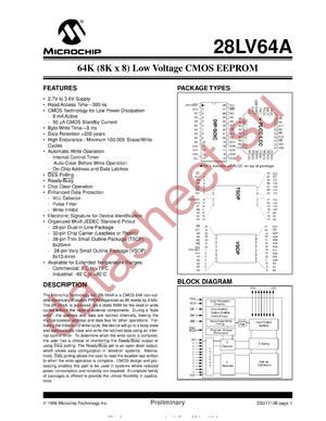 28LV64A-T-30I/SO datasheet  