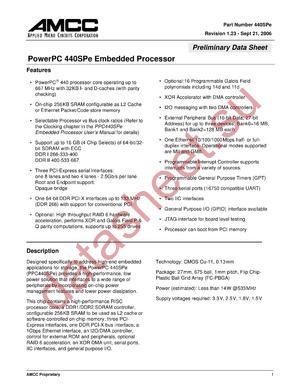 PPC440SPE-RGB667C datasheet  