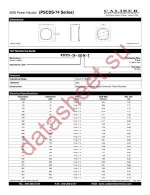 PSCDS-74-820M-B datasheet  