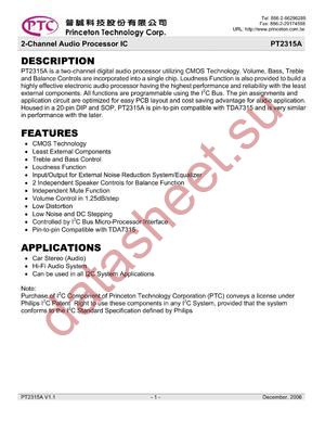 PT2315A-D datasheet  