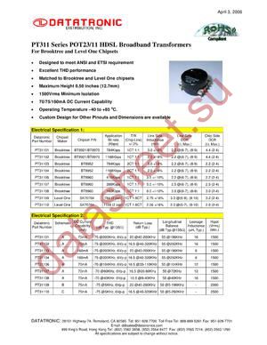 PT31101 datasheet  