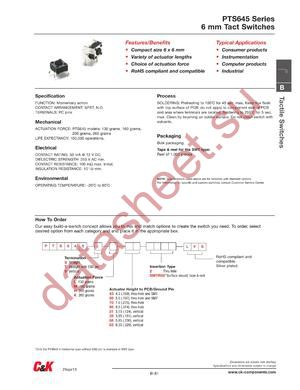 PTS645VH312LFS datasheet  