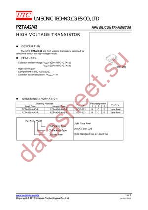 PZTA42G-AA3-R datasheet  