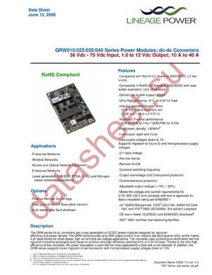 QRW035A0F1-H datasheet  