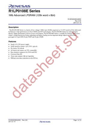 R1LP0108ESP-7SIS0 datasheet  