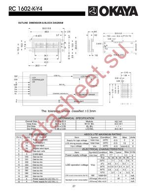 RC1602-K-Y4 datasheet  