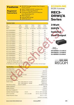 REC3-240509DRWI datasheet  