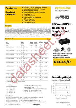 REC3.5-xx05DRWR datasheet скачать даташит