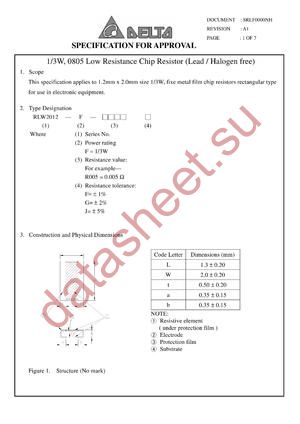 RLW2012-F-R030F datasheet  