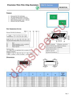 RN73D1JTE1001D datasheet  