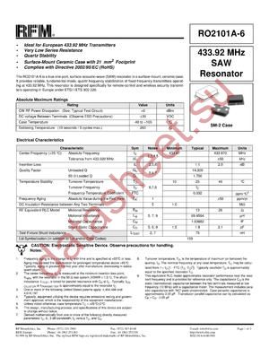 RO2101A-6 datasheet  