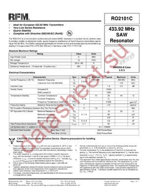 RO2101C datasheet  