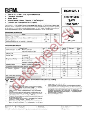 RO2102A-1 datasheet  