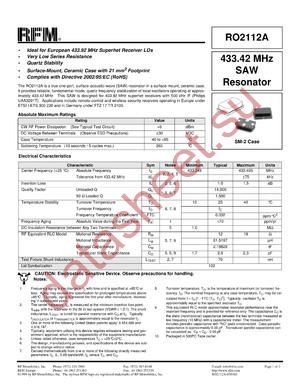 RO2112A datasheet  