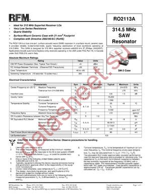 RO2113A datasheet  