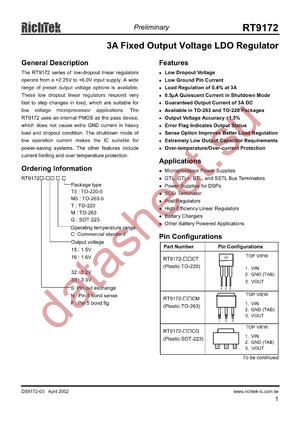 RT9172-15CT5 datasheet  