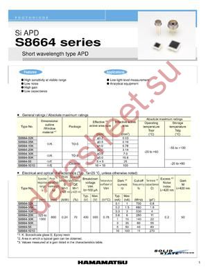 S8664-05K datasheet  
