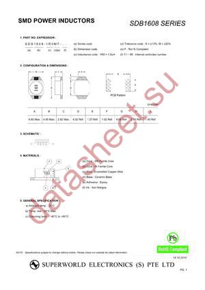 SDB1608-150MF-15 datasheet  