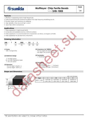 SHB-1M1005-400 datasheet  