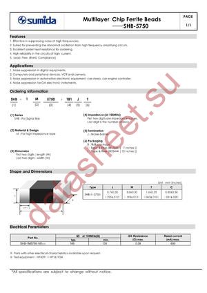 SHB-1M5750-181JT datasheet  