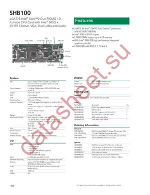 SHB100VGA datasheet  