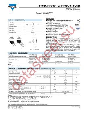 SIHFR024-GE3 datasheet  