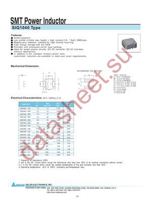SIQ1040-1R5 datasheet  