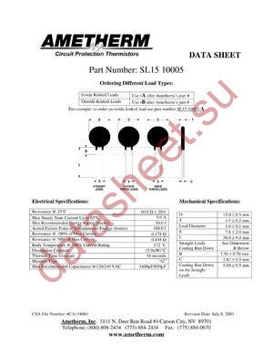 SL1510005 datasheet  