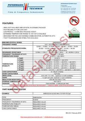 SMD03025-4 datasheet  