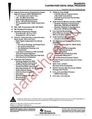 SMJ320C6701W14 datasheet  