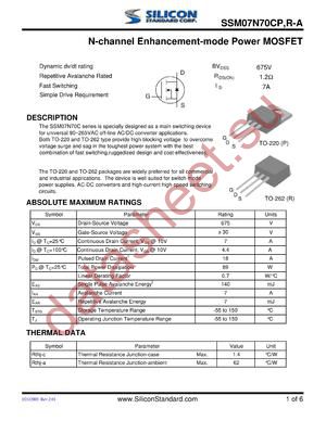 SSM07N70CP datasheet  