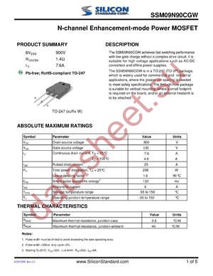 SSM09N90CGW datasheet  