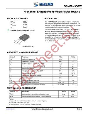 SSM09N90GW datasheet  