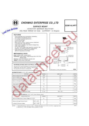 SSM14LHPT datasheet  