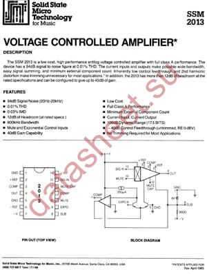 SSM2013 datasheet  