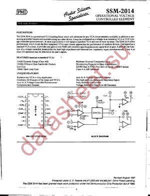 SSM2014 datasheet  