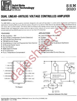 SSM2020 datasheet  