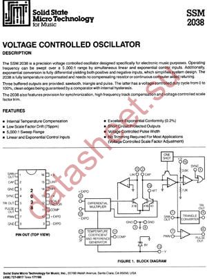 SSM2038 datasheet  